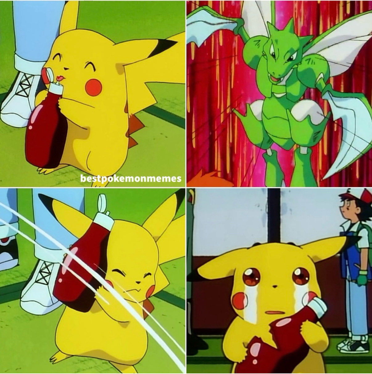Scyther Pikachu Ketchup Blank Meme Template