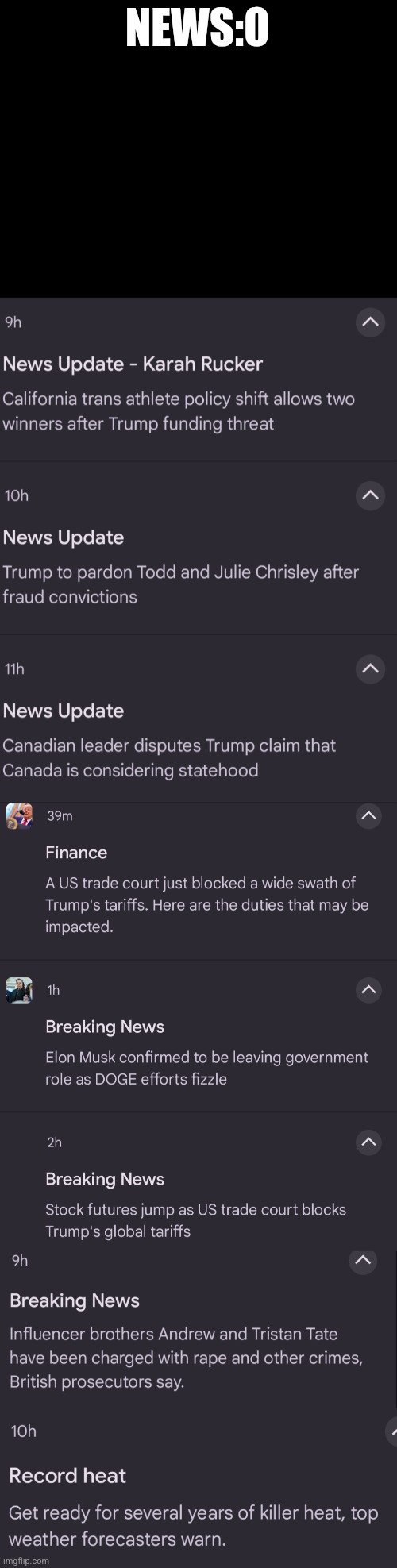 NEWS:0 | made w/ Imgflip meme maker