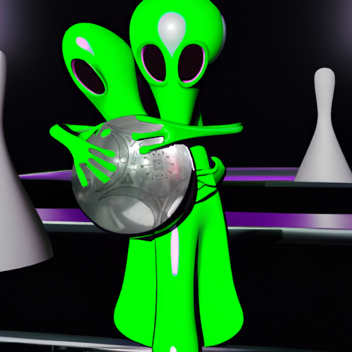 High Quality Bowling Alien with Colombia Buga Orb Blank Meme Template