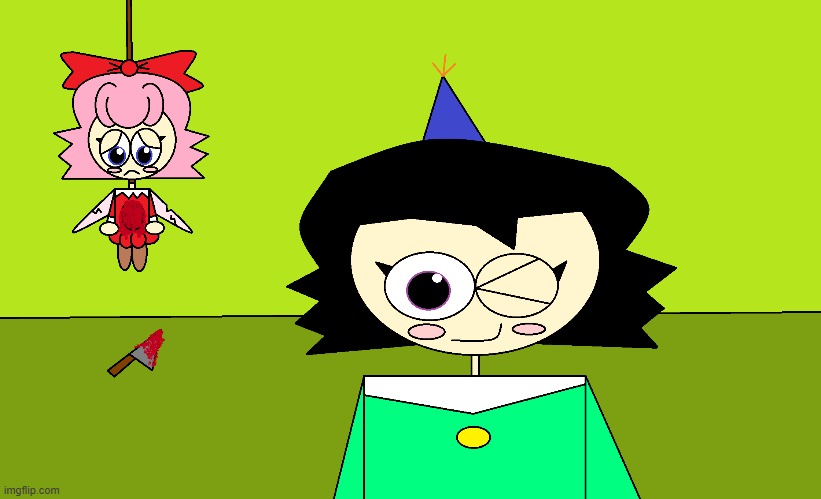 Adeleine's Birthday Party (Selfie) | image tagged in kirby,gore,blood,funny,cute,comics/cartoons | made w/ Imgflip meme maker