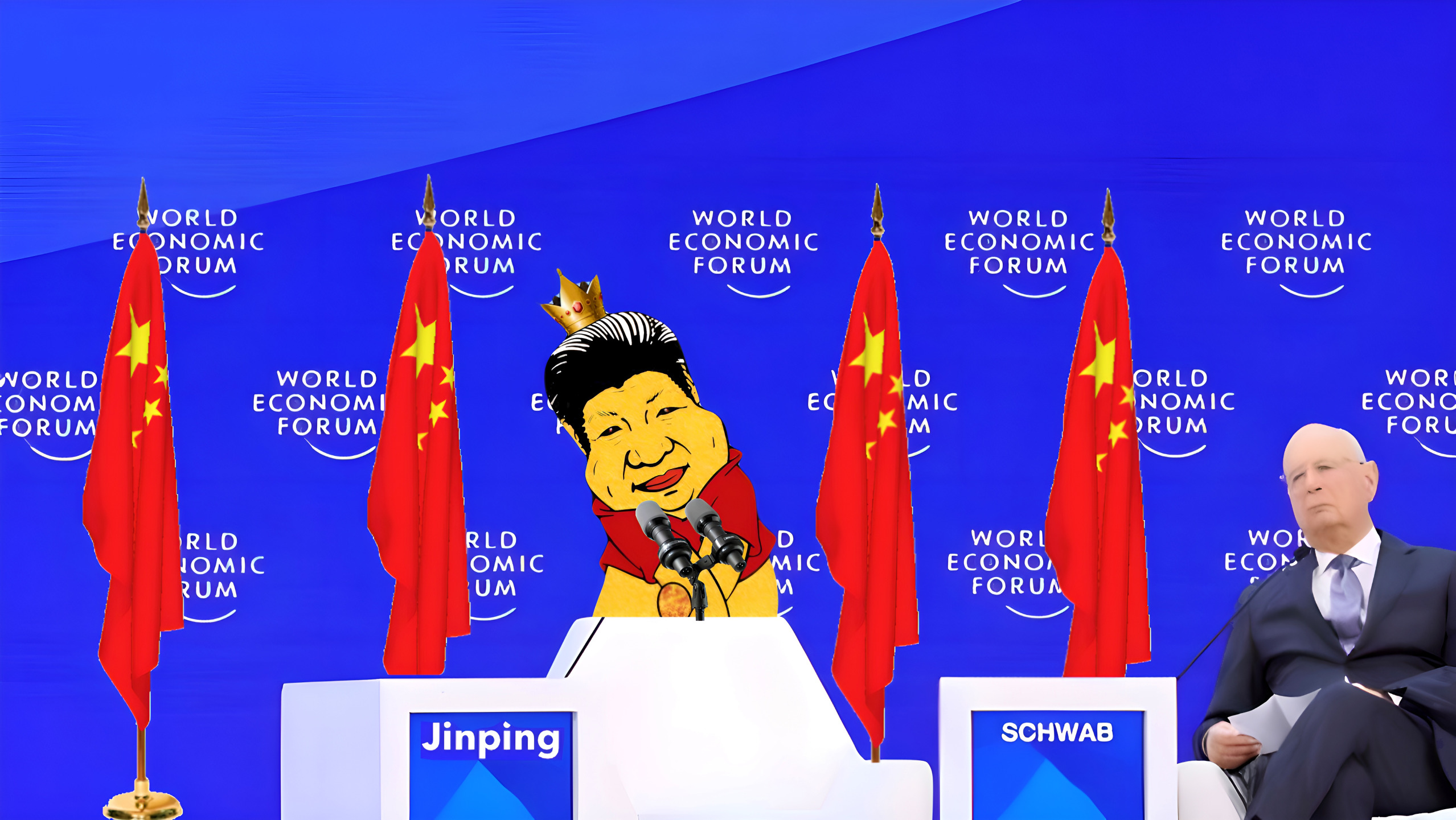 King Xi Jimping WEF Blank Meme Template