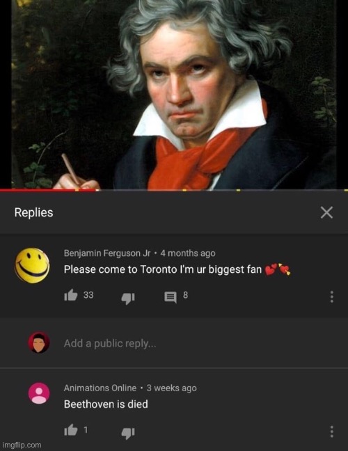 beethoven is died </33 | made w/ Imgflip meme maker
