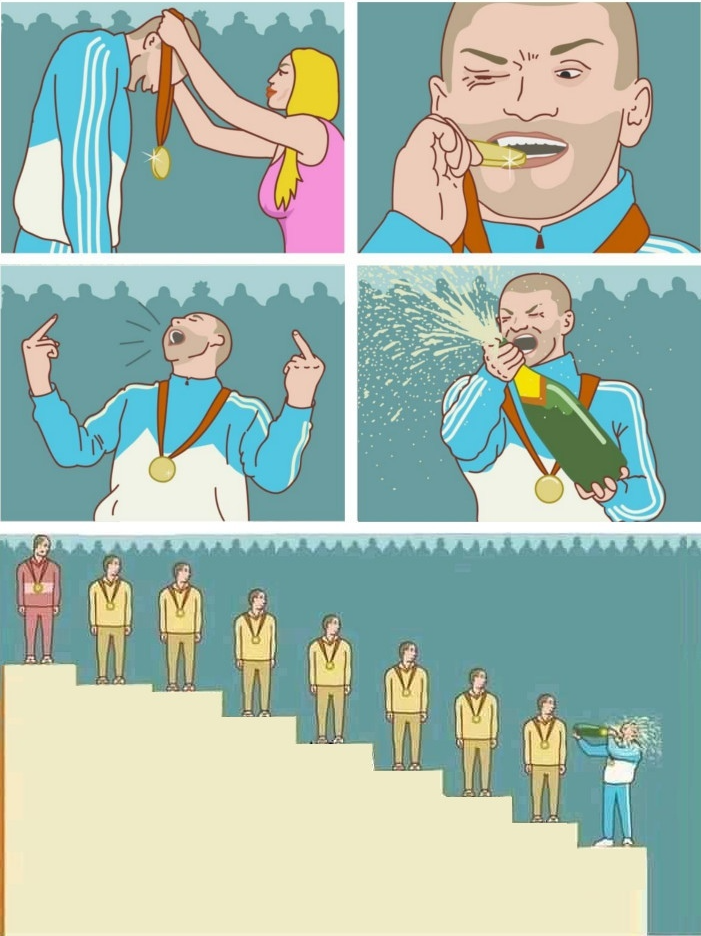 Last place celebration Blank Meme Template