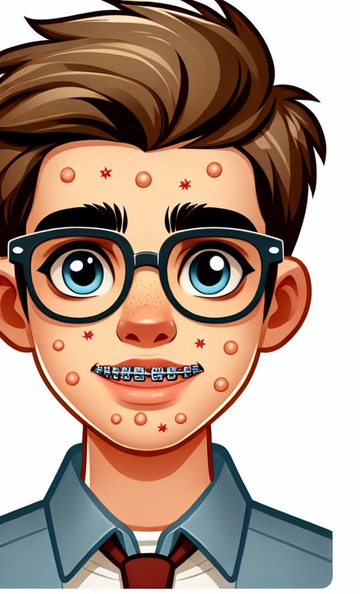 a teenager who looks like a nerd has braces and acne,has no glas Blank Meme Template