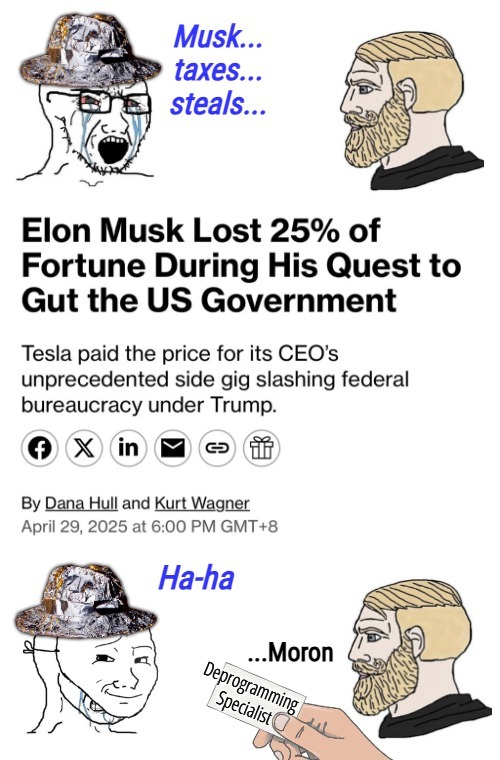 image tagged in crying wojak / i know chad meme,elon musk,american politics,democrats | made w/ Imgflip meme maker