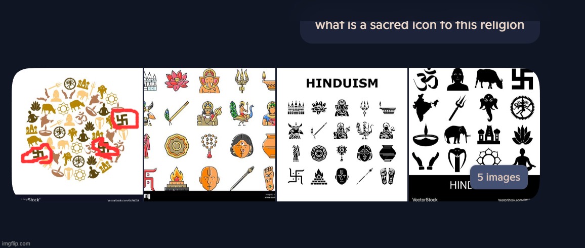 i had ai help me study hinduism, i never thought it would show me the nazi sign when i asked for sacred icons of it for the proj | image tagged in hi | made w/ Imgflip meme maker