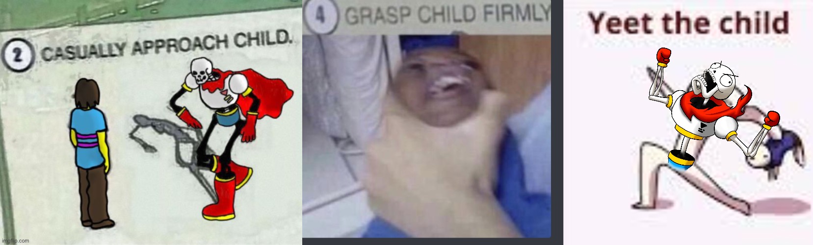 image tagged in grasp child firmly,single yeet the child panel | made w/ Imgflip meme maker