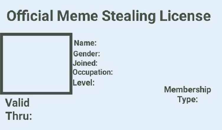 license Blank Meme Template