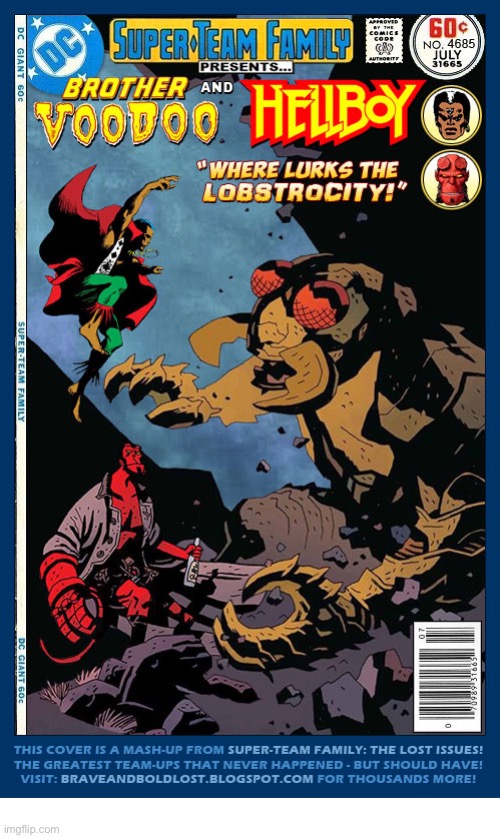 image tagged in comics,hellboy,brother voodoo,mashup | made w/ Imgflip meme maker