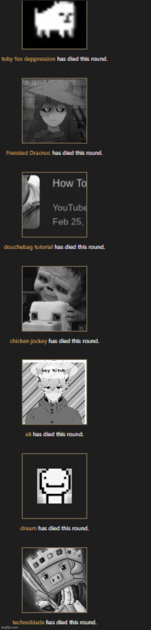 NOOOOOOOOOOOOOOOOOO TECHNOBLADE!!!!!!!!!!! :( | image tagged in hi | made w/ Imgflip meme maker