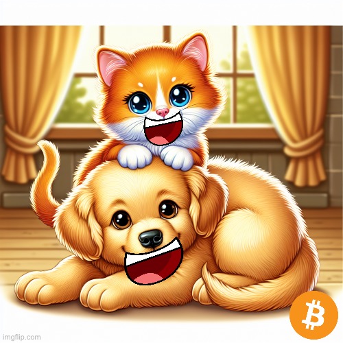Cute Kitten Sitting On A Puppy (totally real) | image tagged in imgflip | made w/ Imgflip meme maker