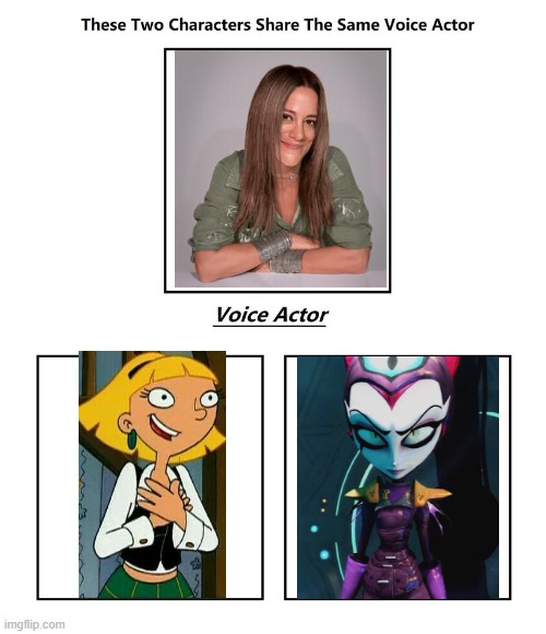 Nika Futterman | image tagged in same voice actor,nika futterman,hey arnold,ratchet and clank,nickelodeon,playstation | made w/ Imgflip meme maker