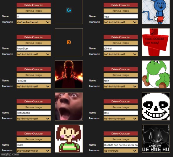 new characters revealed | image tagged in hi | made w/ Imgflip meme maker