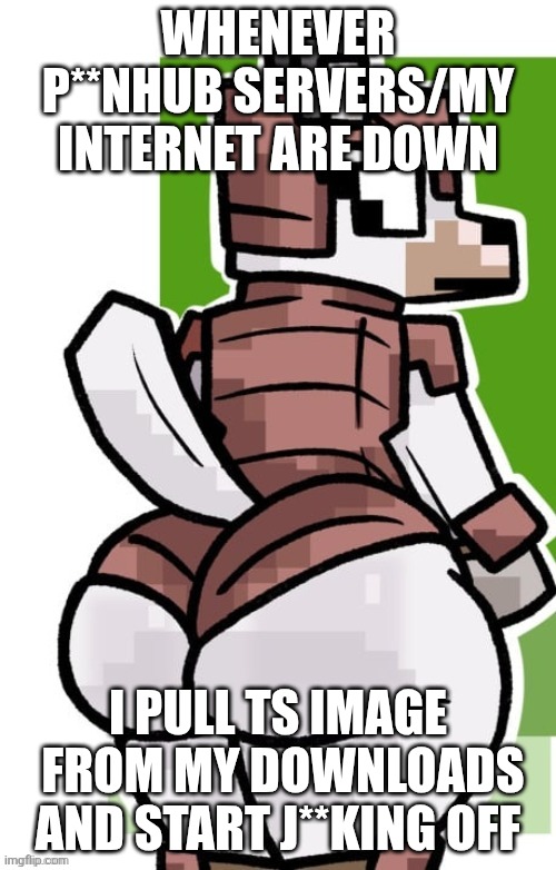 i want it 2 f**k me slowly | WHENEVER P**NHUB SERVERS/MY INTERNET ARE DOWN; I PULL TS IMAGE  FROM MY DOWNLOADS AND START J**KING OFF | image tagged in doggo ass | made w/ Imgflip meme maker