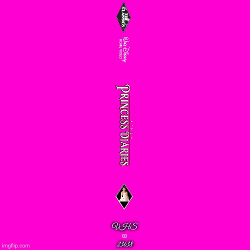 The Princess Diaries (2001) - Spine | VHS; 23638 | image tagged in blank hot pink background,disney princess,vhs,nostalgia,2000s,live action | made w/ Imgflip meme maker