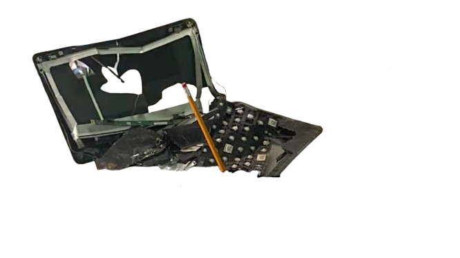 destroyed chromebook Blank Meme Template