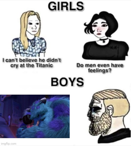 This movie always makes me cry | image tagged in do men even have feelings,monsters inc,sad,disney,pixar | made w/ Imgflip meme maker