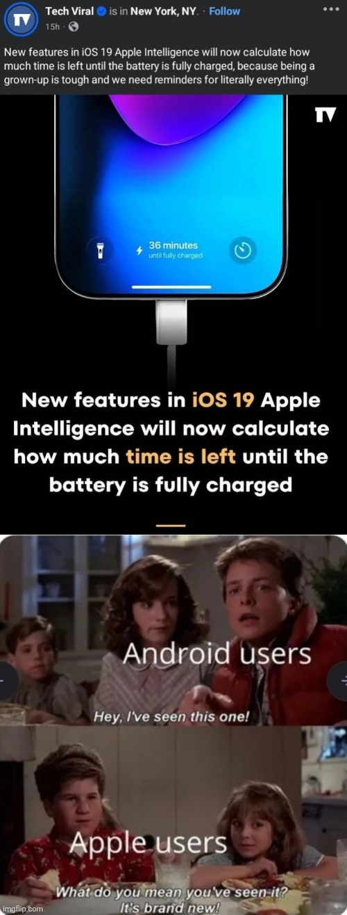 I know this one! | image tagged in apple,android,back to the future | made w/ Imgflip meme maker