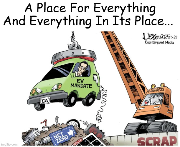 Where it belongs | A Place For Everything And Everything In Its Place... | image tagged in political,reposts,ev mandates | made w/ Imgflip meme maker