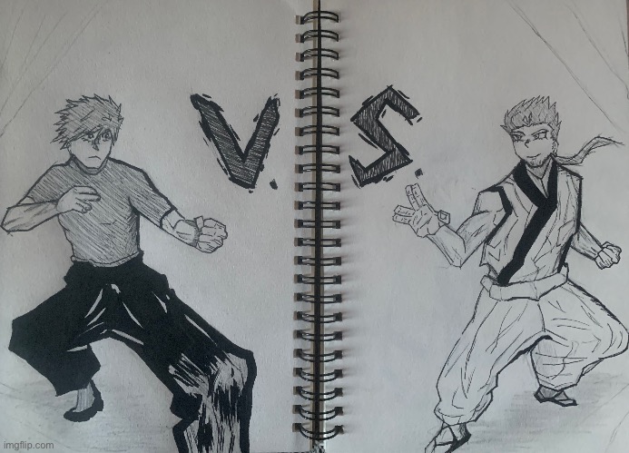 A Gojo vs Sukuna parallel with my characters Ryou and Cain | made w/ Imgflip meme maker