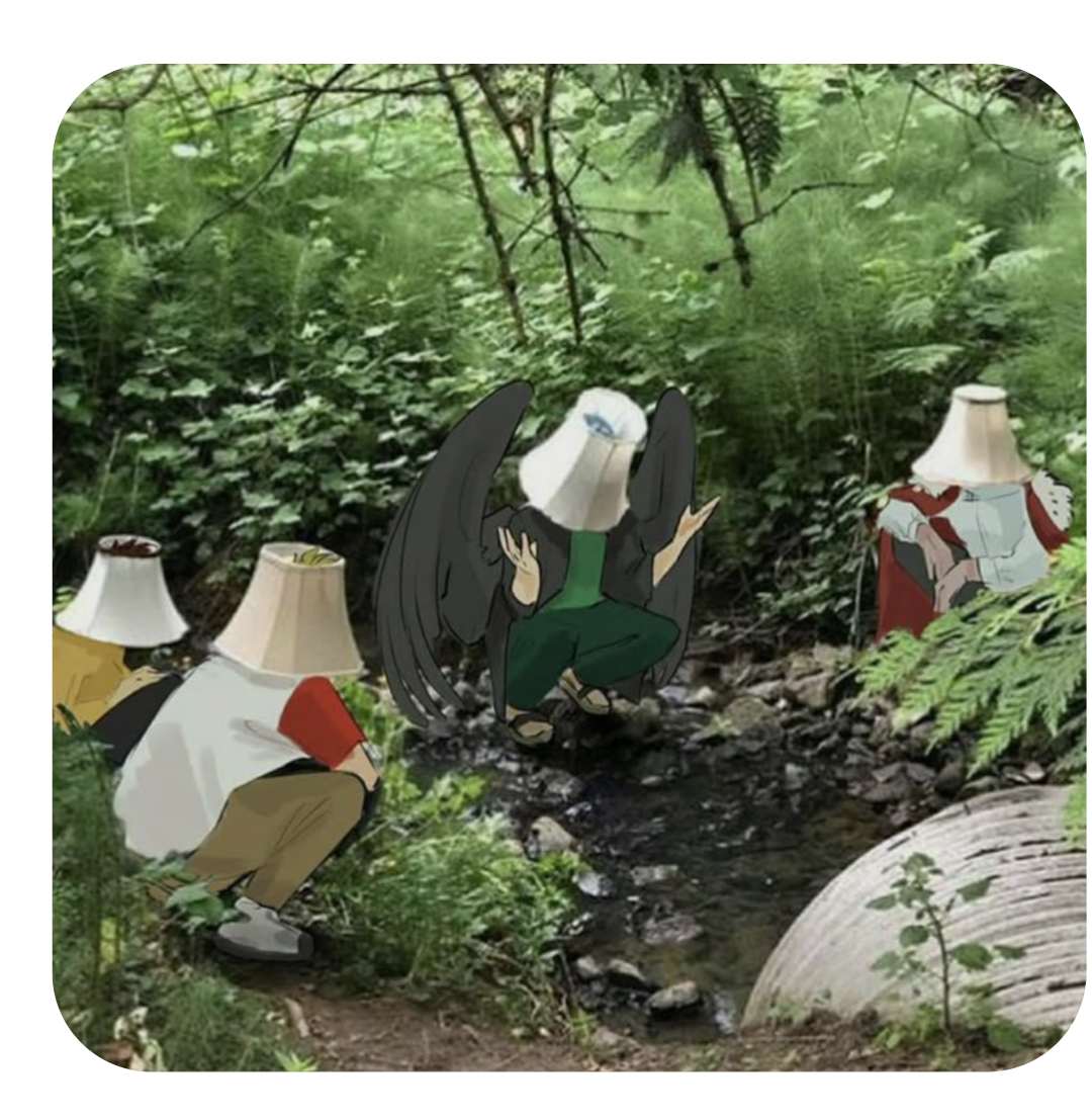 Minecraft YouTubers in Forest Blank Meme Template