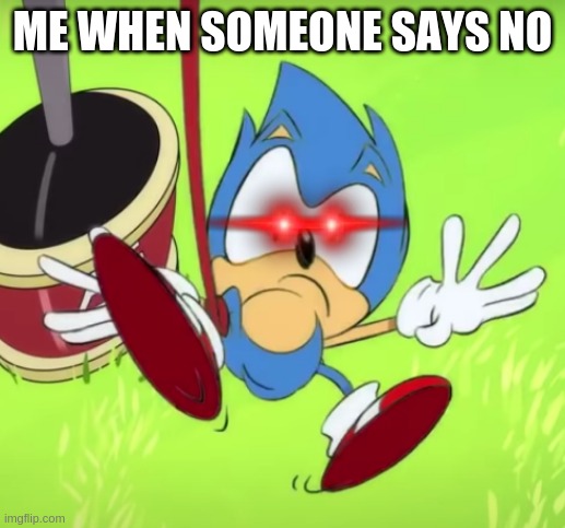 Sonic gets bamboozled | ME WHEN SOMEONE SAYS NO | image tagged in sonic gets bamboozled | made w/ Imgflip meme maker