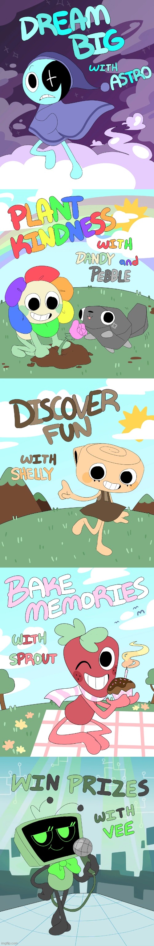 Dandy's World: Main Character Posters (Outdated).mp3 | image tagged in dandy's world,poster | made w/ Imgflip meme maker