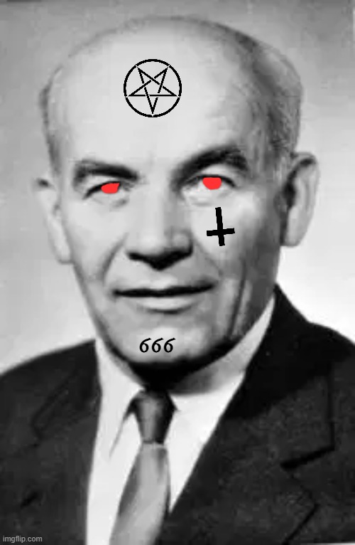 Demon Władysław Gomułka | 666 | image tagged in communism,poland,demon,dictator,satanist | made w/ Imgflip meme maker