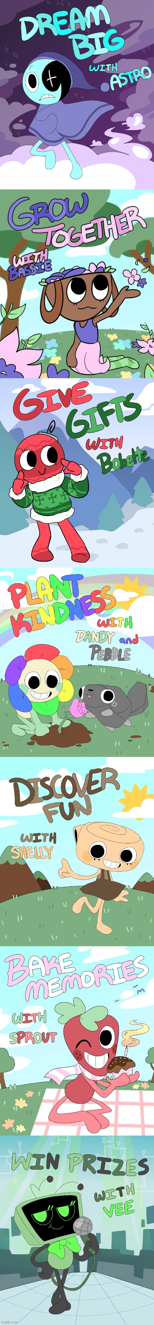 Dandy's World: Main Character Posters w/ Event Mains (Outdated).mp3 | image tagged in dandy's world,poster | made w/ Imgflip meme maker