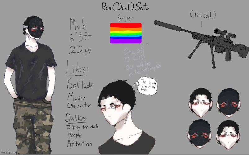 new oc inspired by cod for some reason (traumatic backstory in comment section if u want) | image tagged in drawing,stuff | made w/ Imgflip meme maker