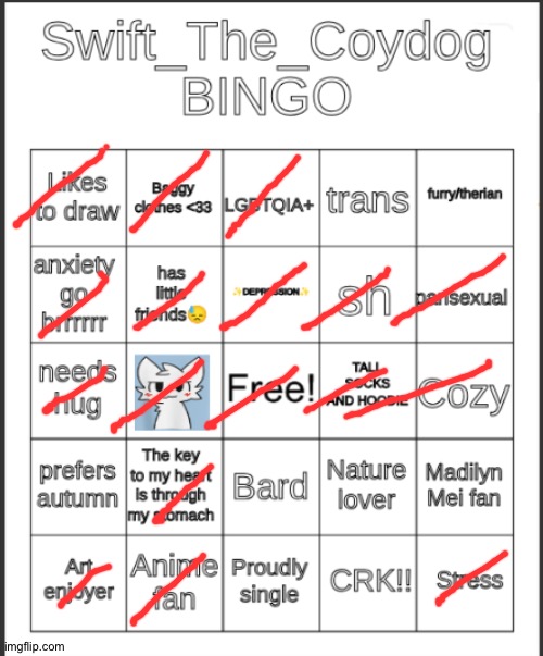 Swift_The_Coydog Bingo | image tagged in swift_the_coydog bingo | made w/ Imgflip meme maker