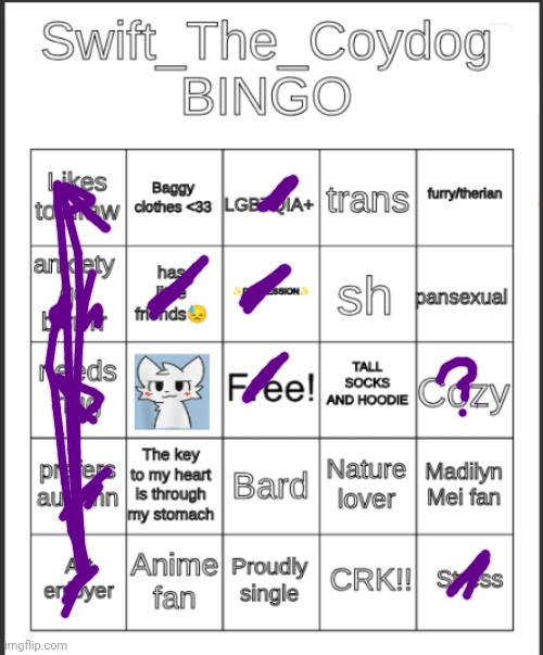 Swift_The_Coydog Bingo | image tagged in swift_the_coydog bingo | made w/ Imgflip meme maker
