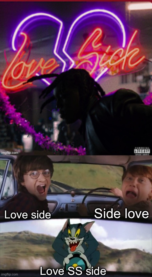 Love on the side? | Side love; Love side; Love SS side | image tagged in tom chasing harry and ron weasly,love,side,ss | made w/ Imgflip meme maker