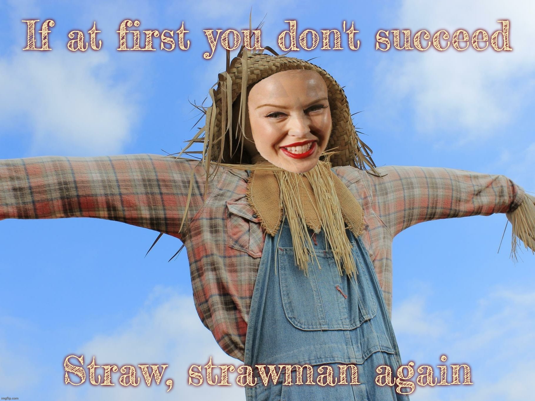 Kylie Strawman | If at first you don't succeed Straw, strawman again | image tagged in kylie strawman | made w/ Imgflip meme maker