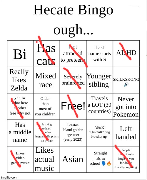 Hecate Bingo | image tagged in hecate bingo | made w/ Imgflip meme maker
