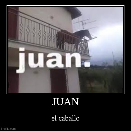 Ah si | JUAN | el caballo | image tagged in funny,demotivationals,juan,horse | made w/ Imgflip demotivational maker