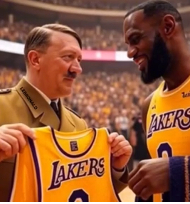High Quality Adolf and lebron Blank Meme Template