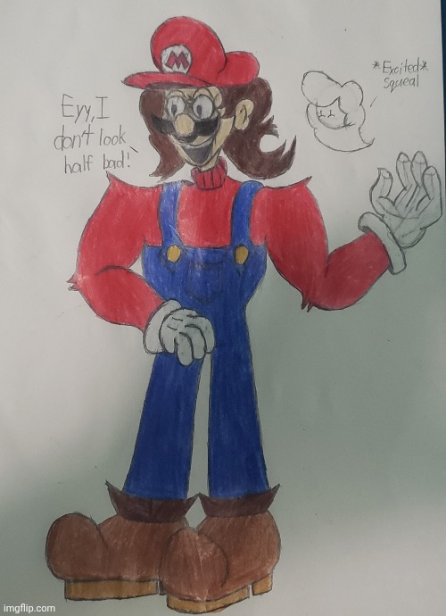 [CD]'s disguise if it weren't too intimidating | image tagged in ocs,mario,drawing | made w/ Imgflip meme maker