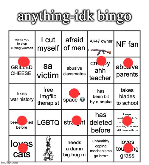 anything-idk bingo | image tagged in anything-idk bingo | made w/ Imgflip meme maker