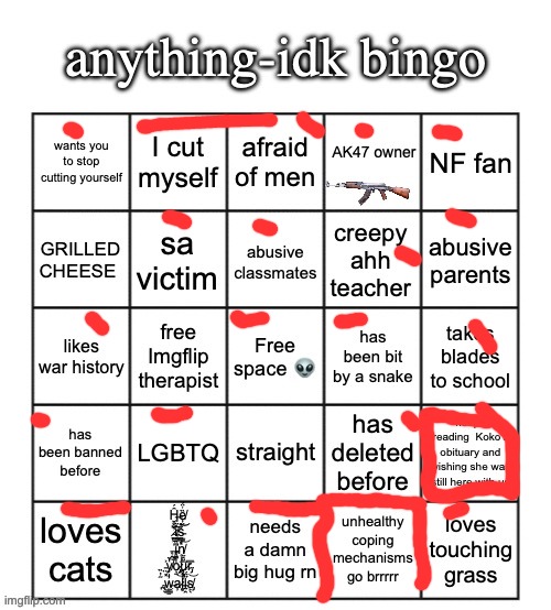 anything-idk bingo | image tagged in anything-idk bingo | made w/ Imgflip meme maker