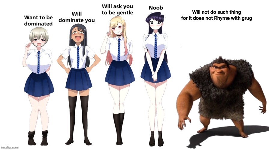 Domination chart | Will not do such thing for it does not Rhyme with grug | image tagged in domination chart | made w/ Imgflip meme maker