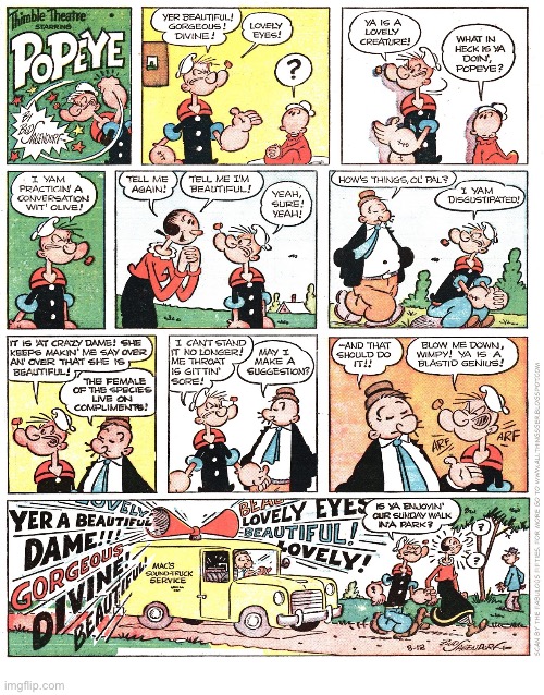 image tagged in comics,popeye,olive oyl,wimpy | made w/ Imgflip meme maker
