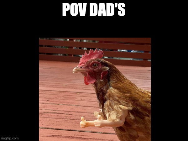 dads | POV DAD'S | image tagged in chicken | made w/ Imgflip meme maker