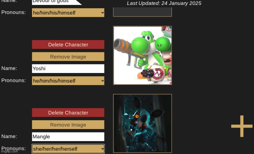 more characters pease | made w/ Imgflip meme maker