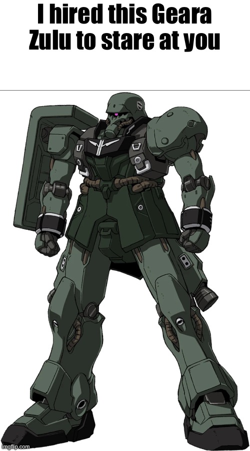 I hired this Geara Zulu to stare at you | made w/ Imgflip meme maker