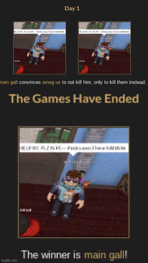 hunger game tiebreaker because yes | made w/ Imgflip meme maker