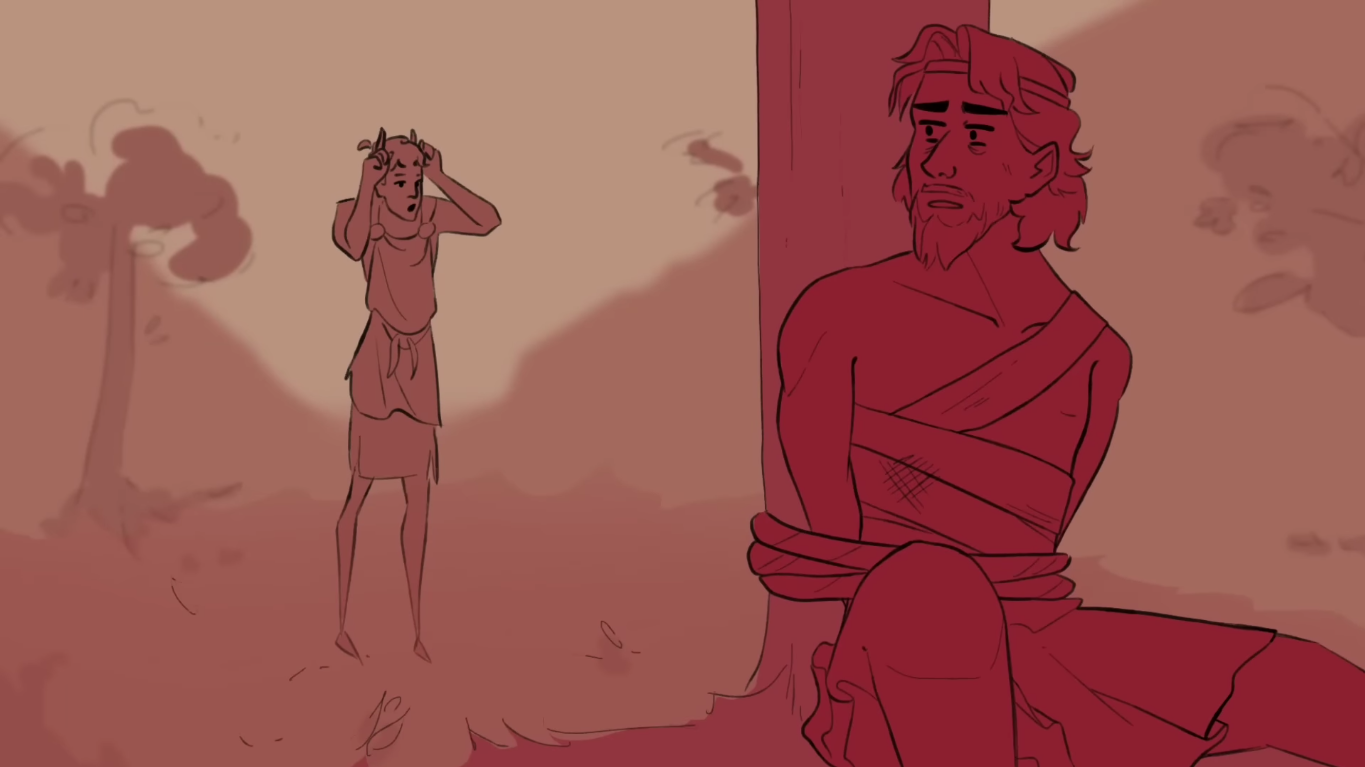 Odysseus looking at a "cow" Blank Meme Template