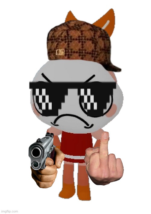 Shrimpo badass look | image tagged in shrimpo dandy's world | made w/ Imgflip meme maker