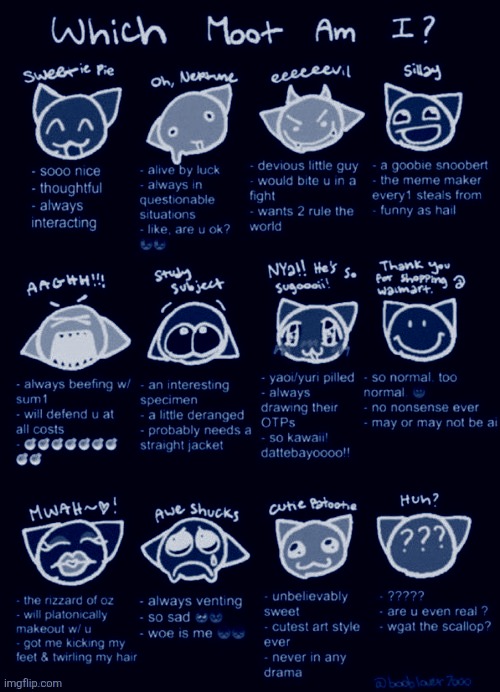 evil blue moot | image tagged in which moot am i | made w/ Imgflip meme maker