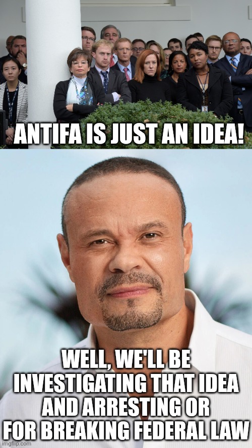 ANTIFA IS JUST AN IDEA! WELL, WE'LL BE INVESTIGATING THAT IDEA AND ARRESTING OR FOR BREAKING FEDERAL LAW | image tagged in sad liberals,gan bongino | made w/ Imgflip meme maker